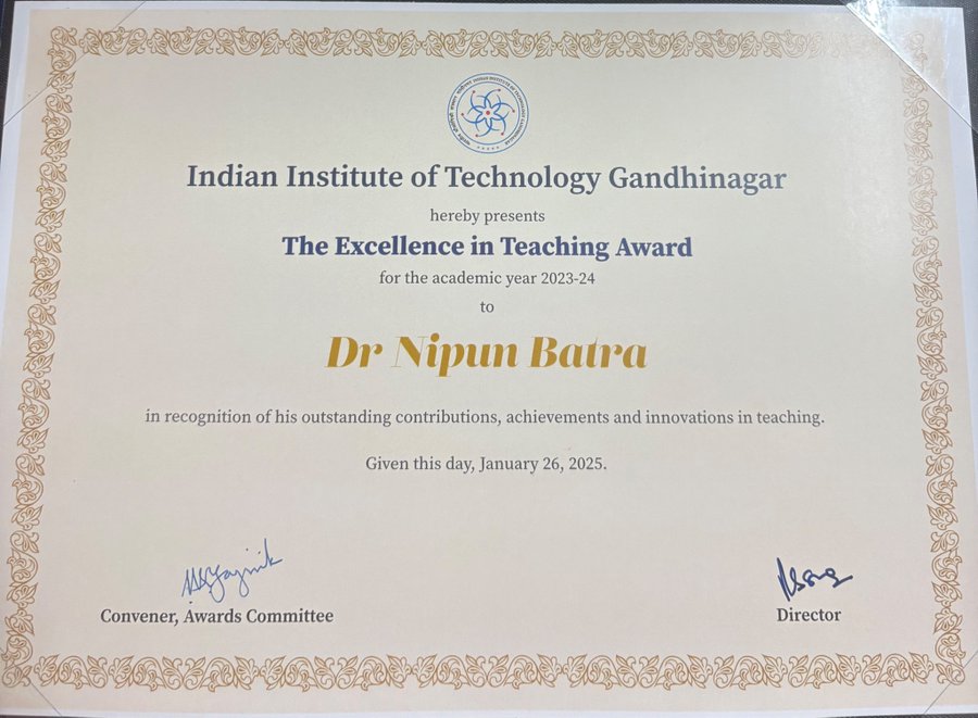 Excellence in Teaching Award 2